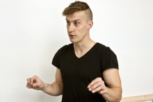 Picture of Danni Ploeger at "Art Hack Day Berlin : Afterglow"