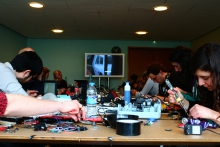 Impression of the workshop "E-Waste", transmediale 2013 BWPWAP.