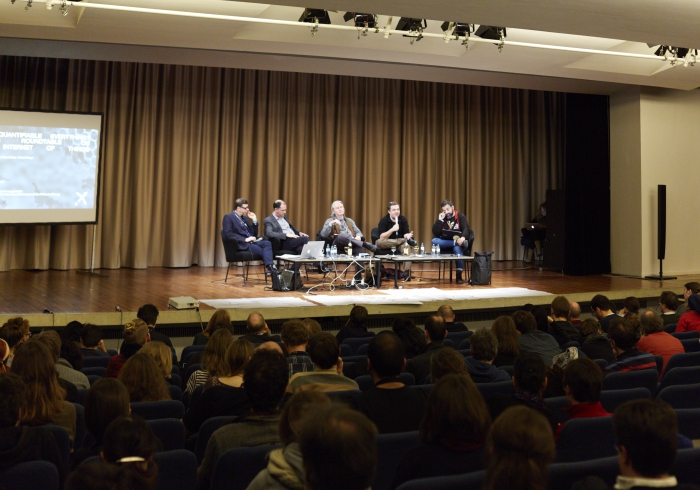 Picture of Peter Friess, Luis Miguel Girao, Burce Sterlin, Frank Rieger and David Cuartielles (left to right)