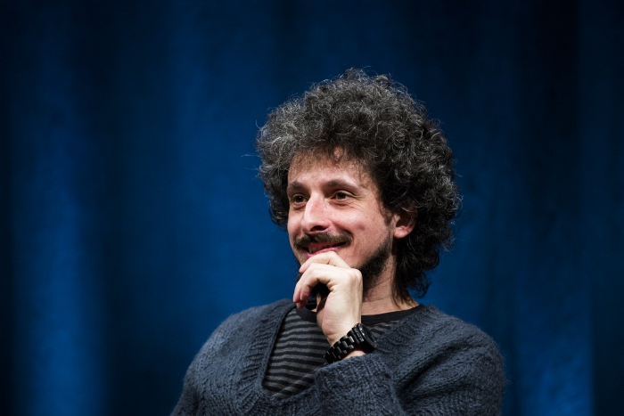 Picture of Denis Rojo aka Jaromil at the panel "After the Sharing Economy"