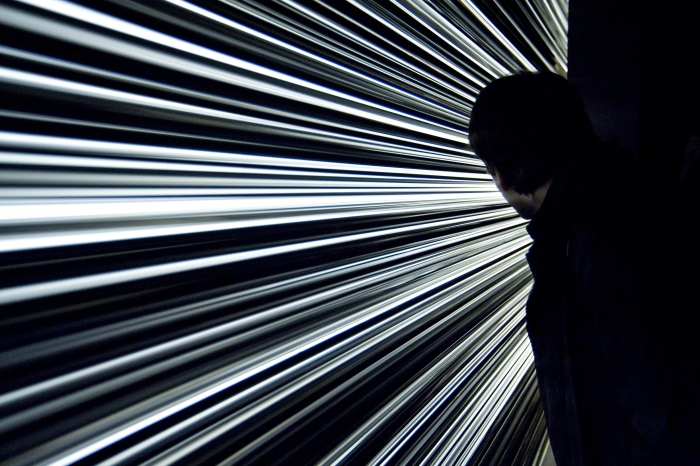 Photo: Jonathan Gröger / transmediale CC BY SA 4.0 Picture of "White Noise", installation by ?ilvinas Kempinas