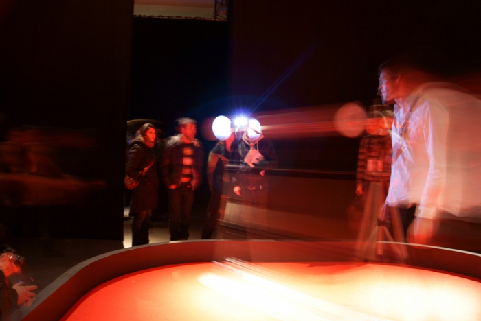 Picture of "Paparazzi Bots", installation by Ken Rinaldo