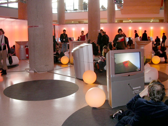 Foyer of Haus der Kulturen der Welt during transmediale.09 DEEP NORTH