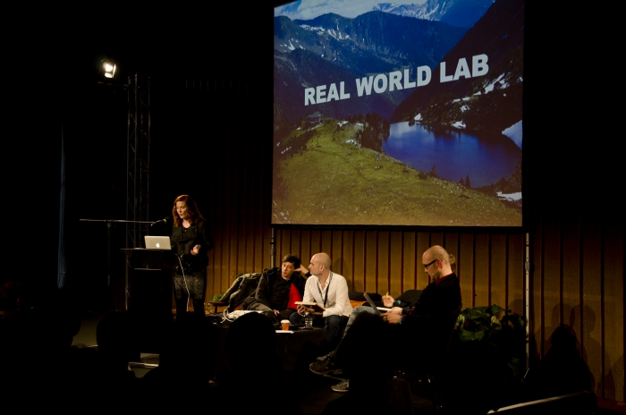 Impression of Kate Crawford (left) at "Uses and Abuses of Big Data"