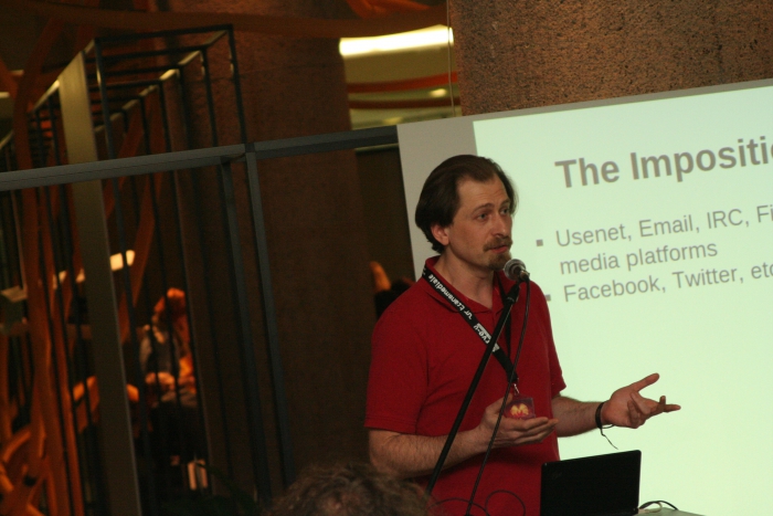 Dmytri Kleiner at "OCTO P7C-1 Miscommunication Technologies", transmediale 2013 BWPWAP.
