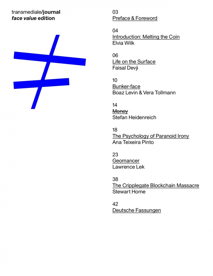 Cover face value, transmediale/magazine #5